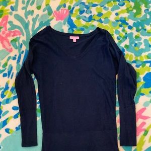 Lilly Pulitzer autumn sweater in true navy